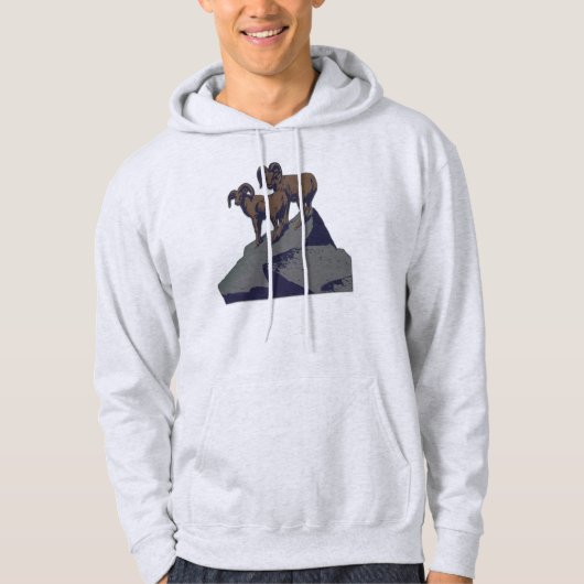 Bighorn Sheep American West Wildlife Hoodie (Voorkant)