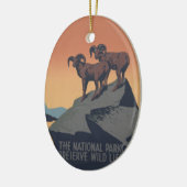 Bighorn Sheep American West Wildlife Keramisch Ornament (Links)