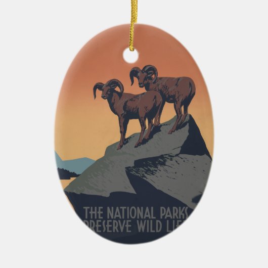 Bighorn Sheep American West Wildlife Keramisch Ornament (Voorkant)