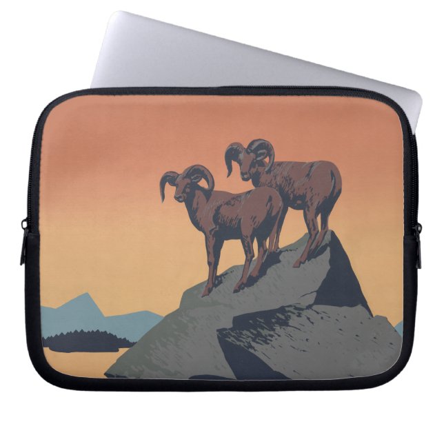 Bighorn Sheep American West Wildlife Laptop Sleeve (Voorkant)