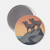 Bighorn Sheep American West Wildlife Magneet (Voorkant / Achterkant)
