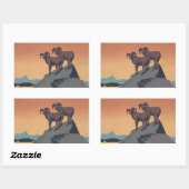 Bighorn Sheep American West Wildlife Rechthoekige Sticker (Vel)