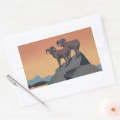 Bighorn Sheep American West Wildlife Rechthoekige Sticker (Envelop)