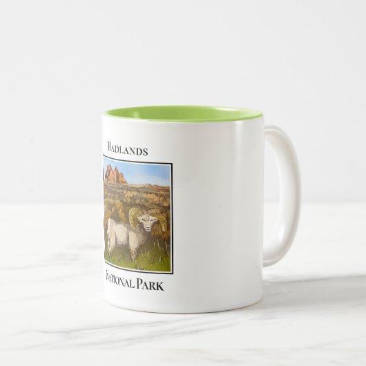 Bighorn Sheep, Badlands National Park, Tweekleurige Koffiemok (Voorkant rechts)