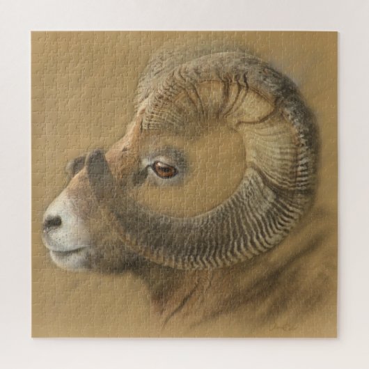 Bighorn Sheep Chalk Drawing Legpuzzel (Verticaal)