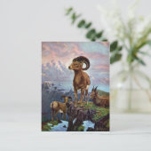 Bighorn Sheep  Illustratie Briefkaart (Staand voorkant)