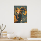  Bighorn Sheep Illustratie Poster (Keuken)