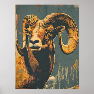 Bighorn Sheep Illustratie Poster