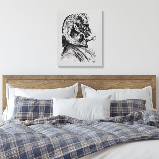 Bighorn Sheep in Suit Canvas Afdruk (Insitu (Slaapkamer))