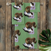 Bighorn Sheep Ram Green Mountains Bad Handdoek