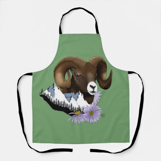 Bighorn Sheep Ram Green Mountains Schort (Voorkant)