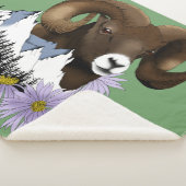Bighorn Sheep Ram Green Mountains Sherpa Deken (3/4)