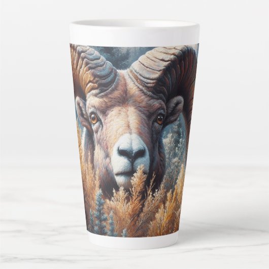 Bighorn Sheep Ram Latte Mok (Voorkant)