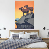 Bighorn Sheep Sunset Poster Canvas Afdruk (Insitu (Slaapkamer))