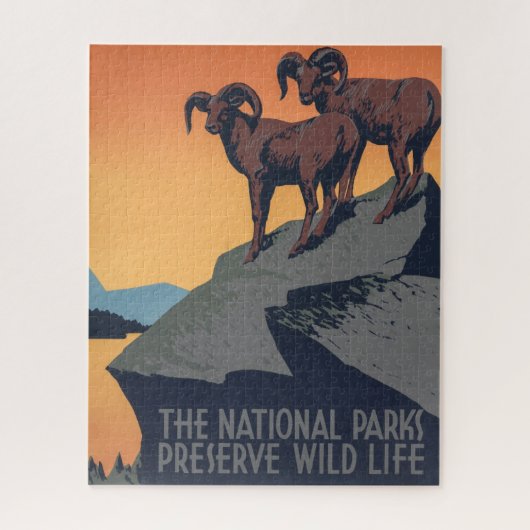 Bighorn Sheep Sunset Poster Jigsee Puzzle Legpuzzel (Verticaal)