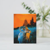 Bighorn tegen zonsondergang briefkaart (Staand voorkant)