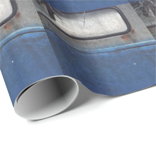 Bight Blue en witte  vrachtwagen Cadeaupapier (Rol Hoek)