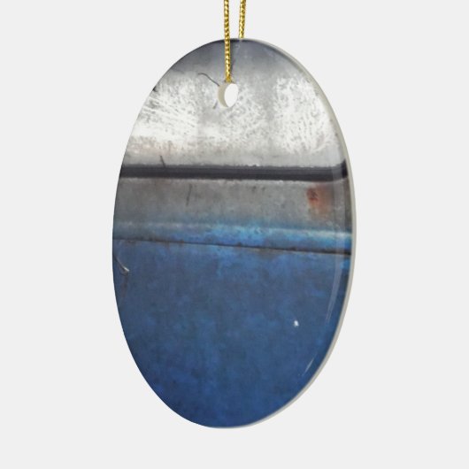 Bight Blue en witte  vrachtwagen Keramisch Ornament (Links)