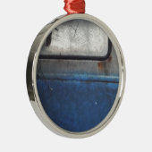 Bight Blue en witte  vrachtwagen Metalen Ornament (Rechts)