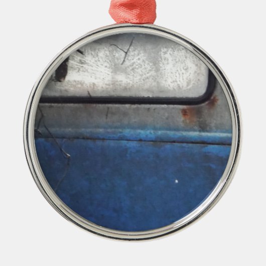 Bight Blue en witte  vrachtwagen Metalen Ornament (Voorkant)