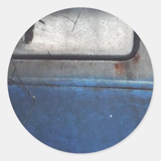 Bight Blue en witte  vrachtwagen Ronde Sticker (Voorkant)