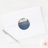 Bight Blue en witte  vrachtwagen Ronde Sticker (Envelop)