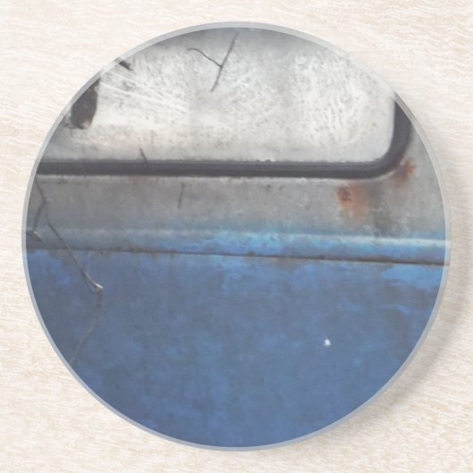 Bight Blue en witte  vrachtwagen Zandsteen Onderzetter (Voorkant)