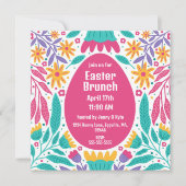 Bight Folk Art Flowers Pasen Uitnodiging (Voorkant)