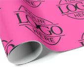 Bight Pink Business Logo Branded Promotional Cadeaupapier (Rol Hoek)