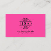 Bight Pink Elegant Modern Company Business Logo Klantenkaartje (Achterkant)