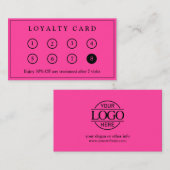 Bight Pink Elegant Modern Company Business Logo Klantenkaartje (Voorkant / Achterkant)