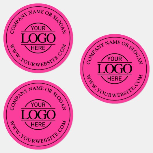 Bight Pink Simple Custom Elegant Business Logo Labels (Groep)