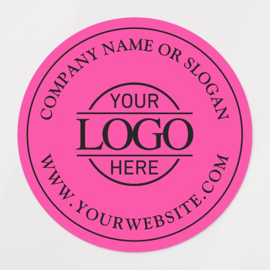 Bight Pink Simple Custom Elegant Business Logo Labels (Design 1)
