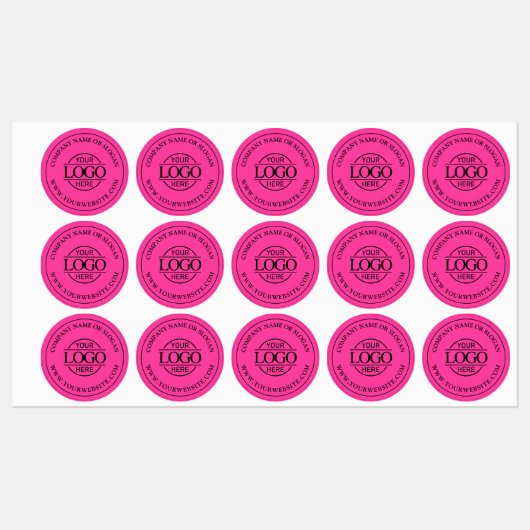 Bight Pink Simple Custom Elegant Business Logo Labels (Vel)