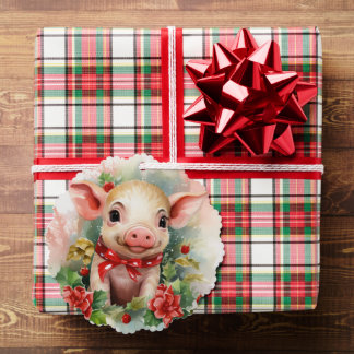 Biglet Baby Varken Gift Label Kerstboom Ornament Kaart