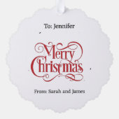 Biglet Baby Varken Gift Label Kerstboom Ornament Kaart (Achterkant)