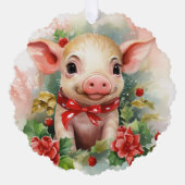 Biglet Baby Varken Gift Label Kerstboom Ornament Kaart (Voorkant)
