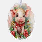 Biglet Baby Varken Gift Label Kerstboom Ornament Kaart (Links)