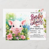 Biglet's Enchanted Floral Baby shower Bash Kaart (Voorkant / Achterkant)