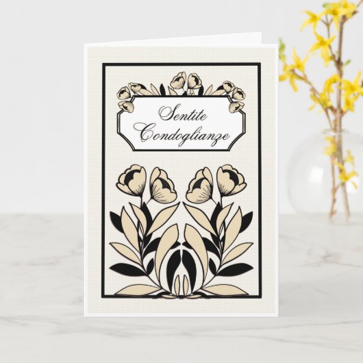 Biglietto di Condoglianze Elegante Deepest Sympath Kaart (Gele Bloem)