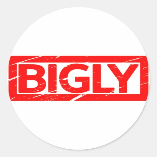 Bigly Stamp Ronde Sticker (Voorkant)