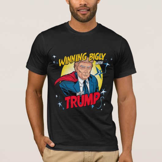 Bigly winnen met Trump T-shirt (Voorkant)