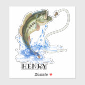 Bigmouth Bass Fish Sticker (Vel)