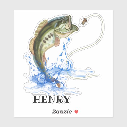 Bigmouth Bass Fish Sticker (Vel)