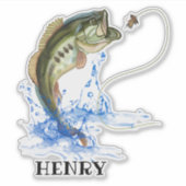 Bigmouth Bass Fish Sticker (Voorkant)