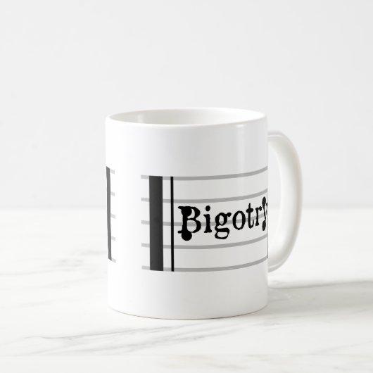 "Bigotry: De muziekLogo Mok (Voorkant rechts)