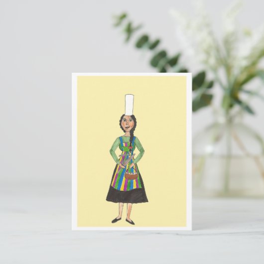 "Bigoudène crêpes time" briefkaart (Staand voorkant)