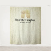 Bigouwersfotoachtergrond Moderne Gold Pineapple Wandkleed (Voorkant)