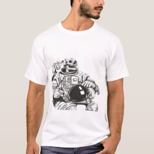BIGREAMS Skelet Astronaut Gedrukt Half Mouwen T- T-shirt