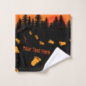 Bigvoetsporen bij zonsondergang bad handdoek (Wasdoekje)